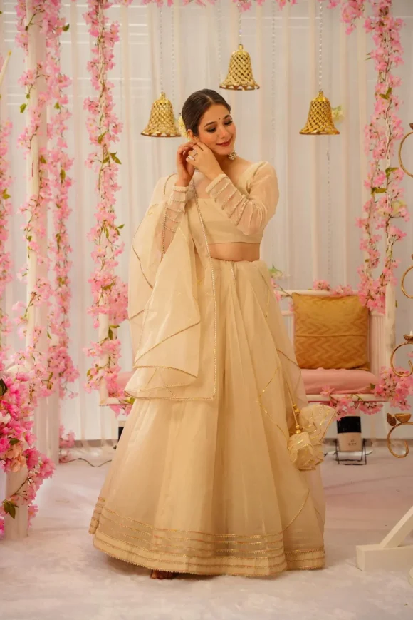 SERENE SNOWFALL ORGANZA LEHENGA SET - Image 5