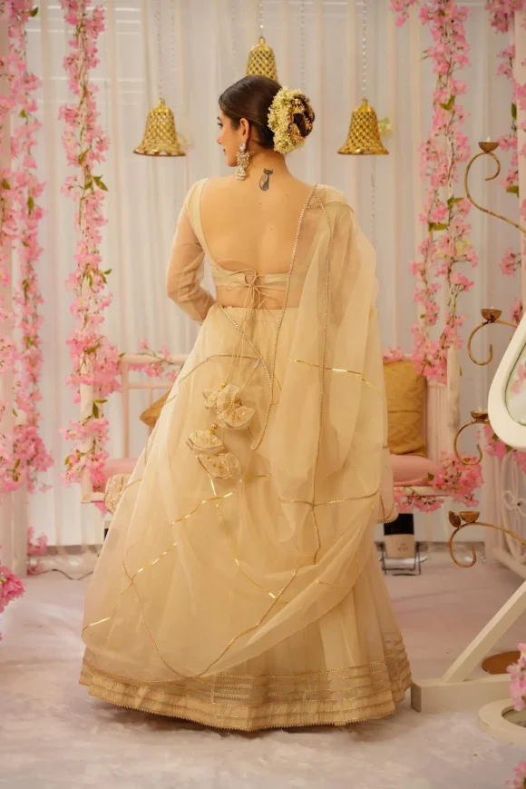 SERENE SNOWFALL ORGANZA LEHENGA SET - Image 6