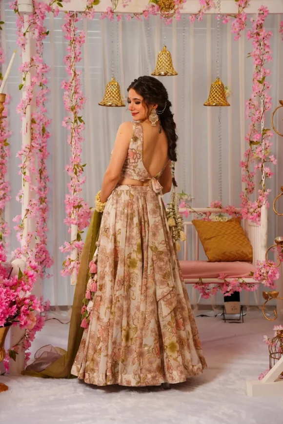 PASTEL ROSE HEAVY LEHENGA SET - Image 7