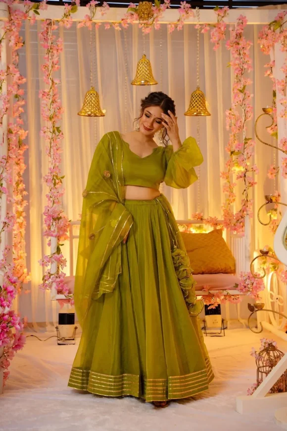 GREEN AMETHYST ELEGANCE LEHENGA SET - Image 4