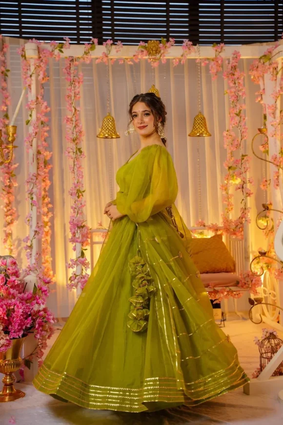 GREEN AMETHYST ELEGANCE LEHENGA SET - Image 5