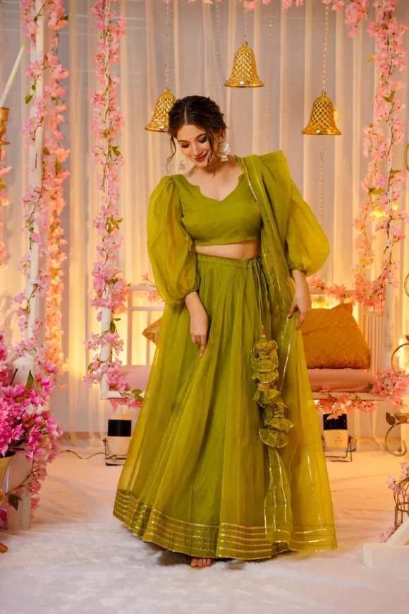 GREEN AMETHYST ELEGANCE LEHENGA SET - Image 6