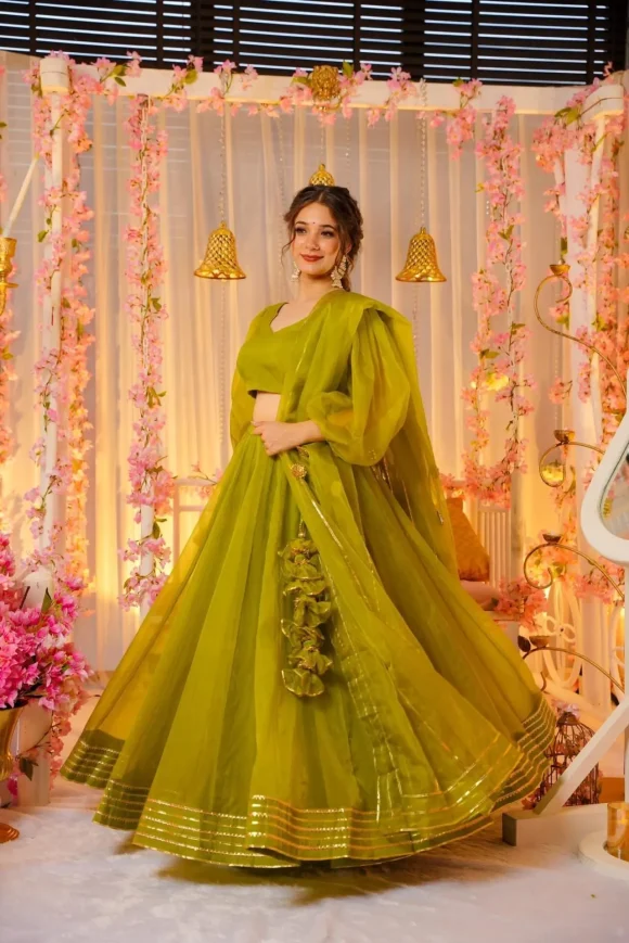 GREEN AMETHYST ELEGANCE LEHENGA SET - Image 7