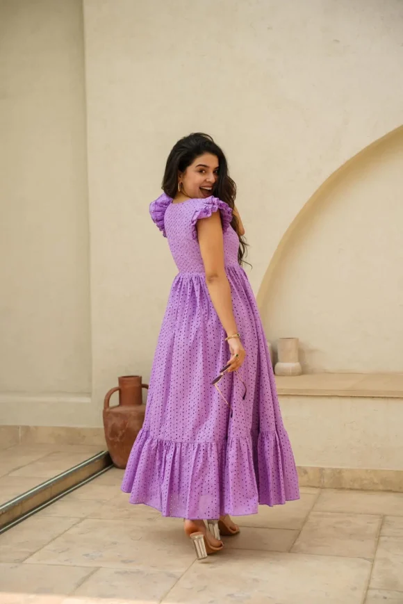 KAI COTTON SCHIFFLI DRESS - Image 5