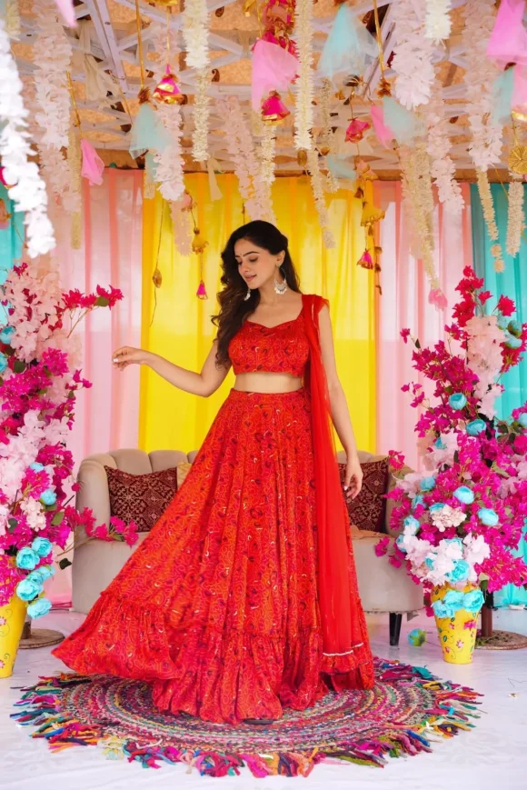BANDHANI GRACE CHINON LEHENGA SET - Image 2