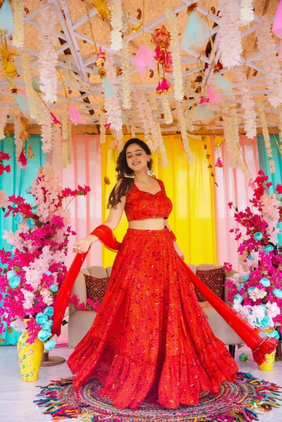 BANDHANI GRACE CHINON LEHENGA SET - Image 3