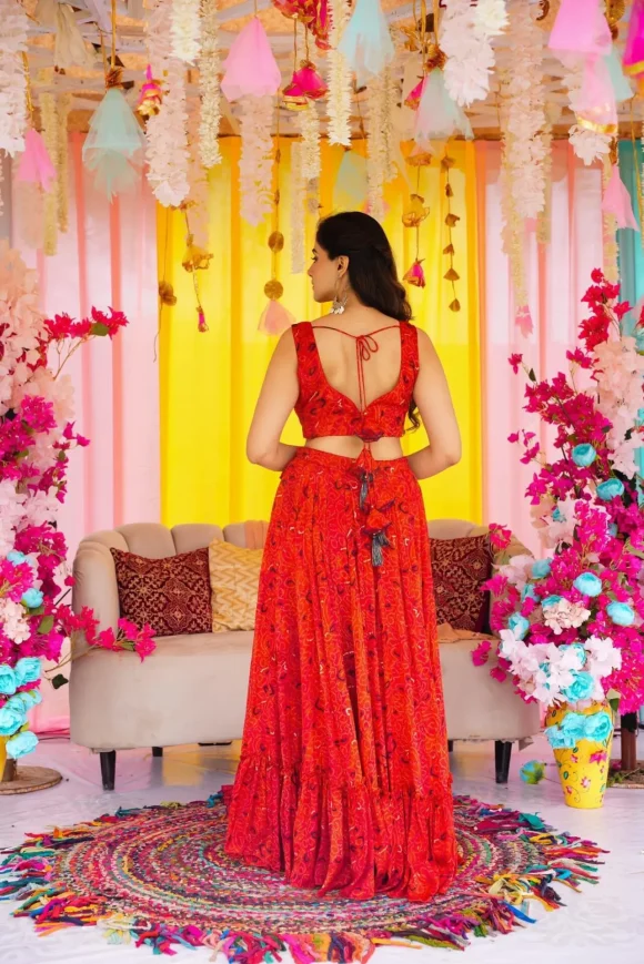BANDHANI GRACE CHINON LEHENGA SET - Image 6
