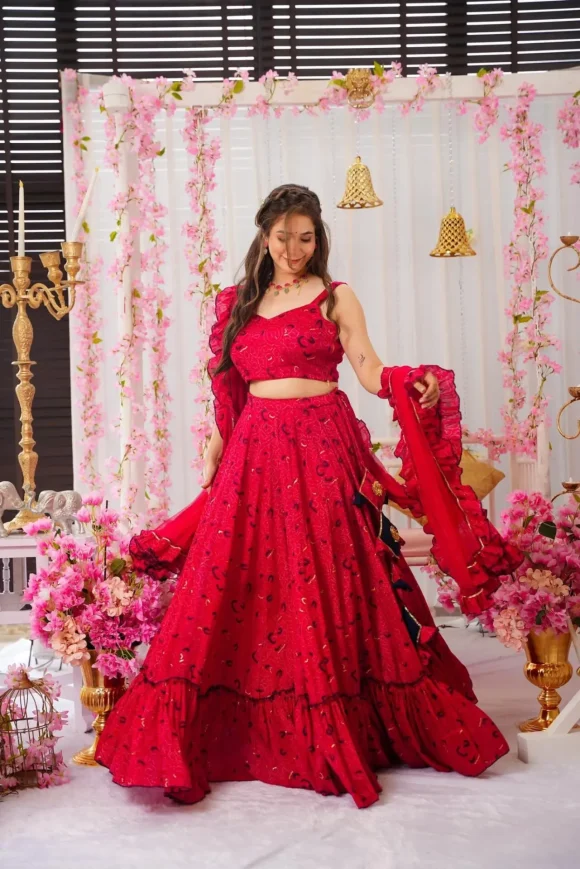 VERMILION BLISS CHINON LEHENGA SET - Image 3