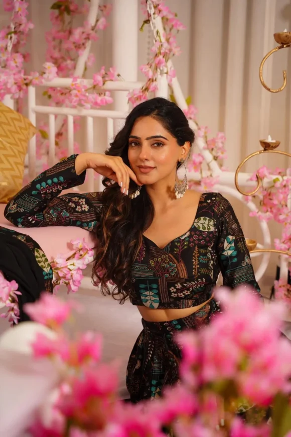 FARISHA BLACK LEHENGA SET