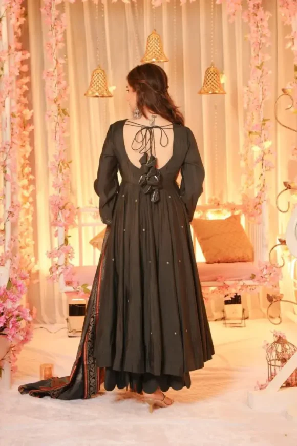 Charcoal Veil muslin suit set - Image 2