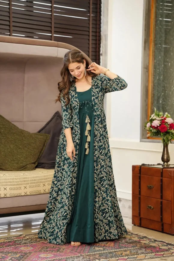 REBECCA GREEN RAYON SHRUG SET