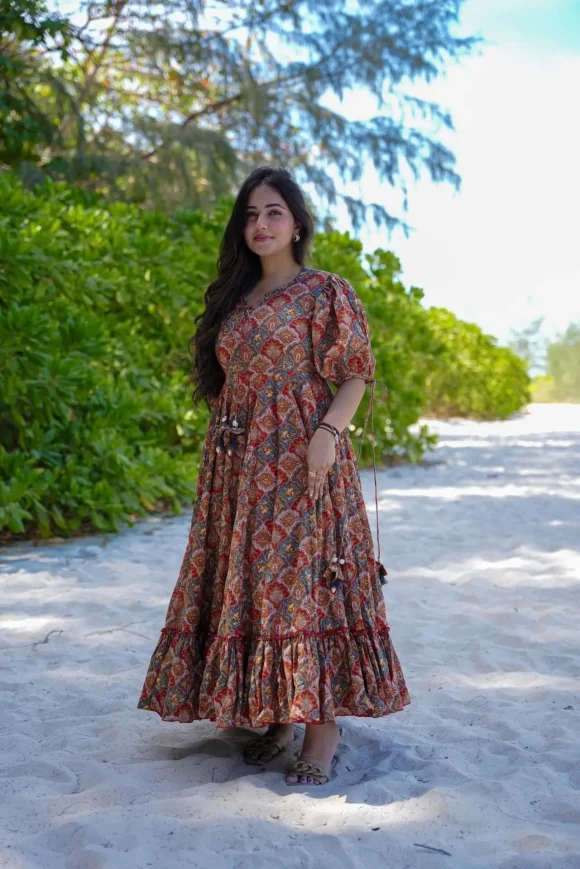 Floral Serenity Dream Cotton Dress - Image 3