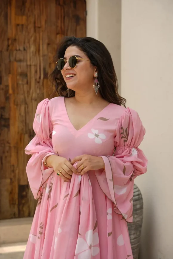 Candy Pink Georgette Suit Set - Image 3