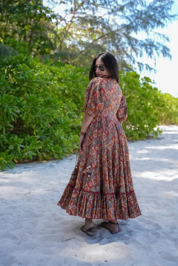 Floral Serenity Dream Cotton Dress - Image 4