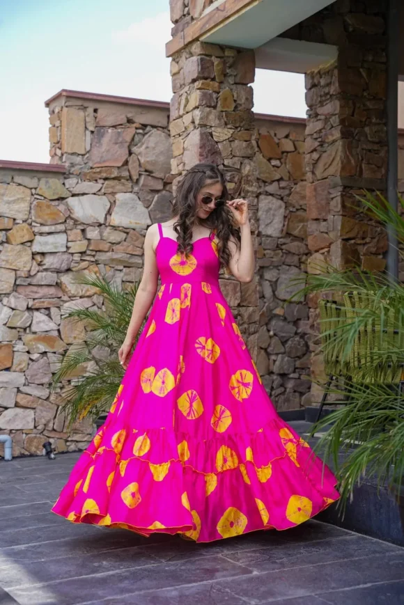 Gravity pink Viscos silk dress - Image 6