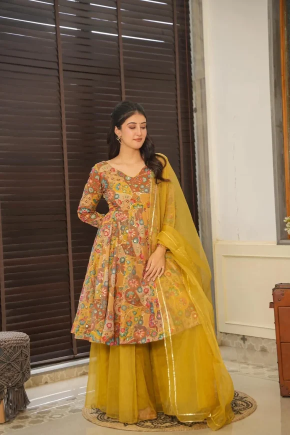 Angelic Embroidered Kurta-Palazzo Set - Image 4