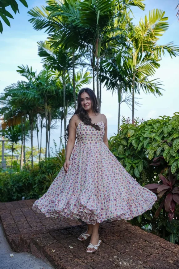 Ruched chanderi dress - Image 4