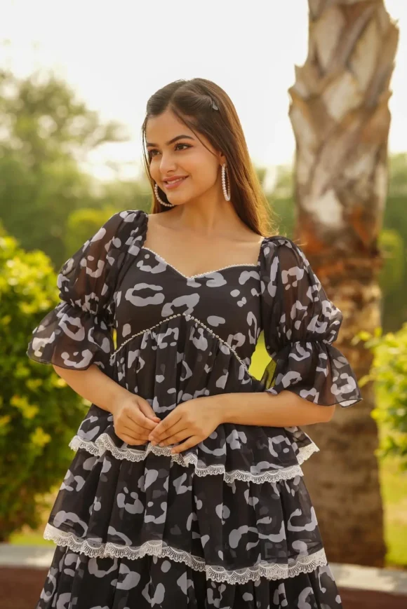 SAGE GREY GEORGETTE DRESS - Image 4