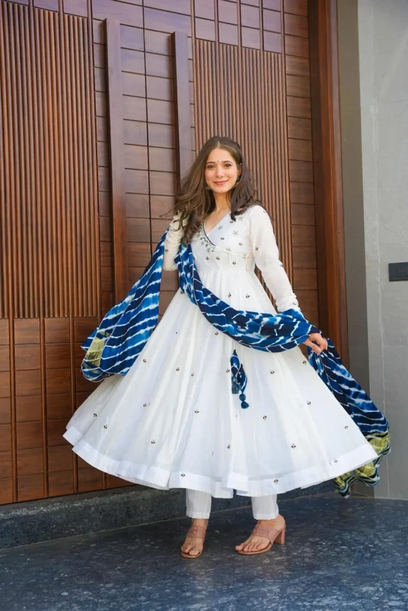 Ethan white chanderi suit set - Image 4