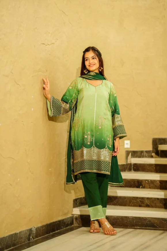 Green Paradise Short kurta set - Image 4