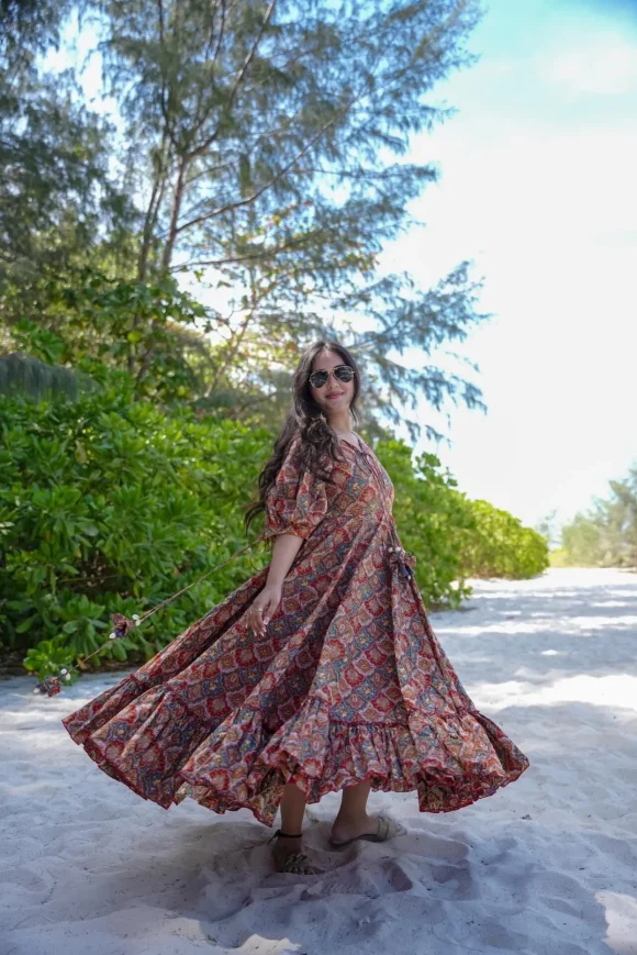 Floral Serenity Dream Cotton Dress - Image 5