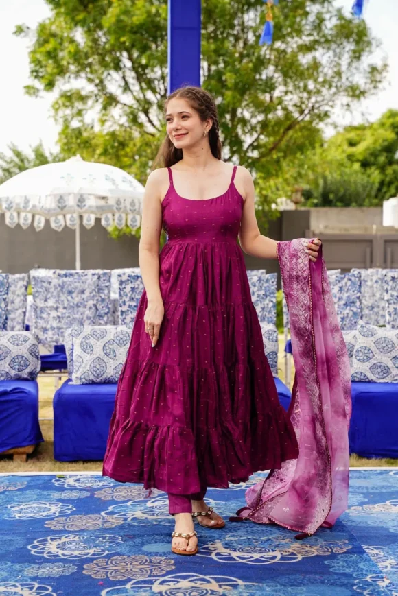 Anupriyaa Purple Silk Set - Image 5
