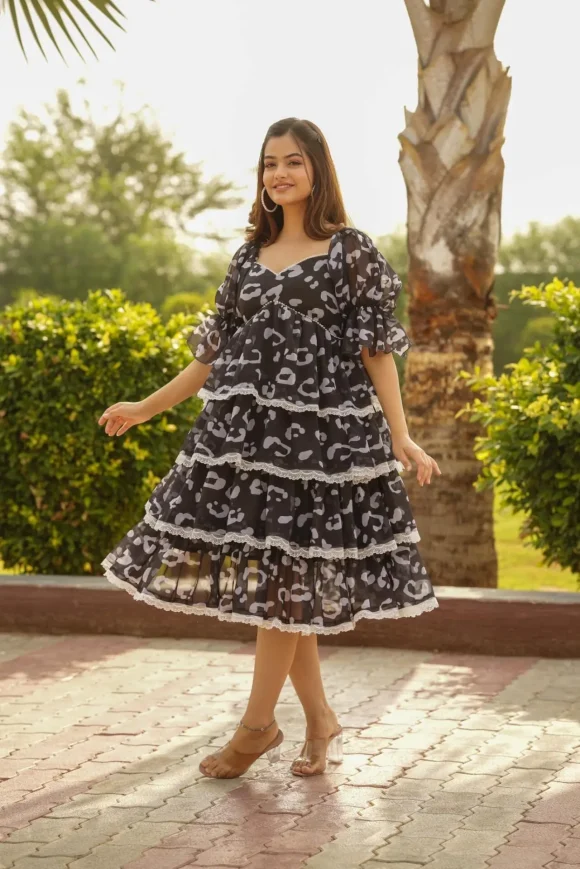SAGE GREY GEORGETTE DRESS - Image 5