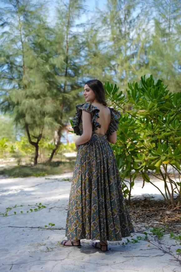 Silvie cotton frilled dress - Image 5