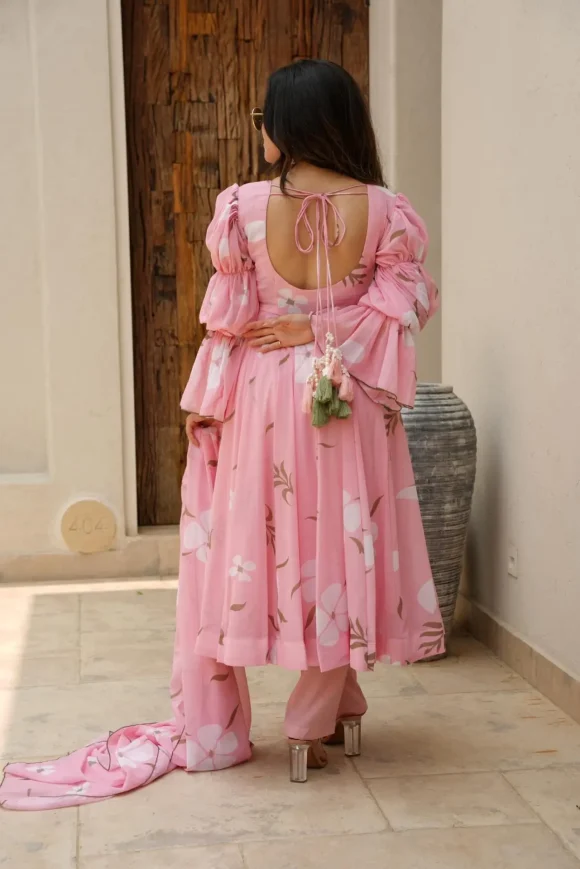 Candy Pink Georgette Suit Set - Image 5