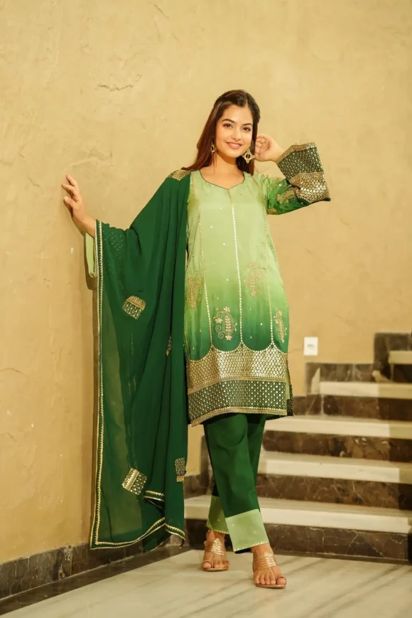 Green Paradise Short kurta set - Image 5