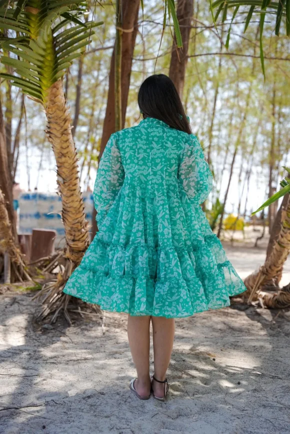 Disty green organza dress - Image 6