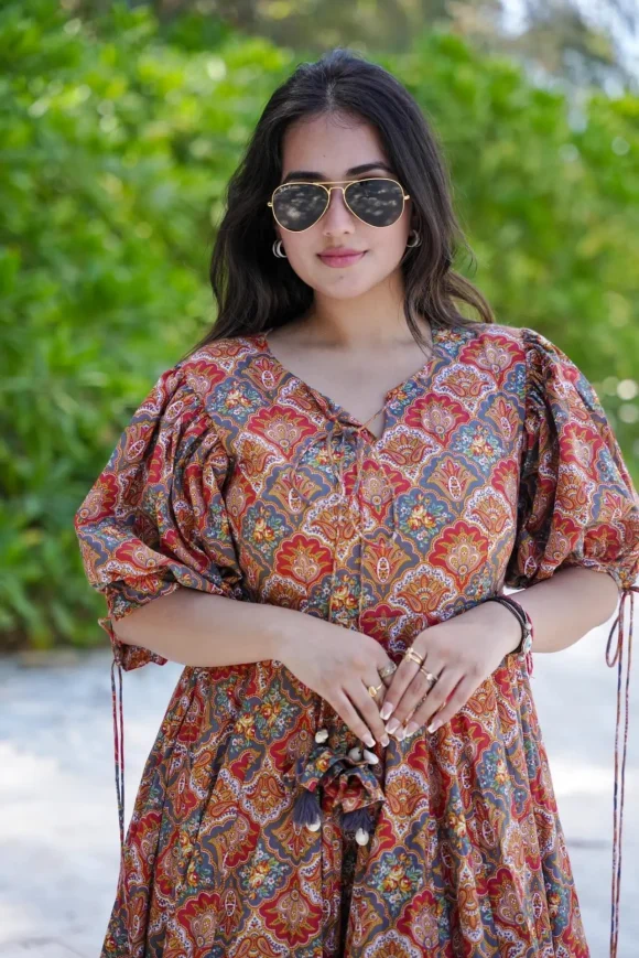 Floral Serenity Dream Cotton Dress - Image 6