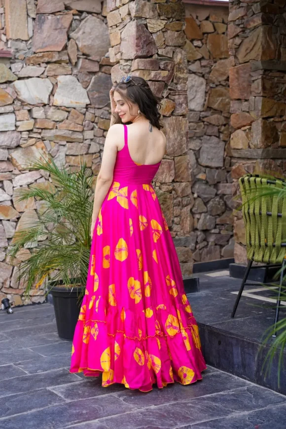 Gravity pink Viscos silk dress - Image 4