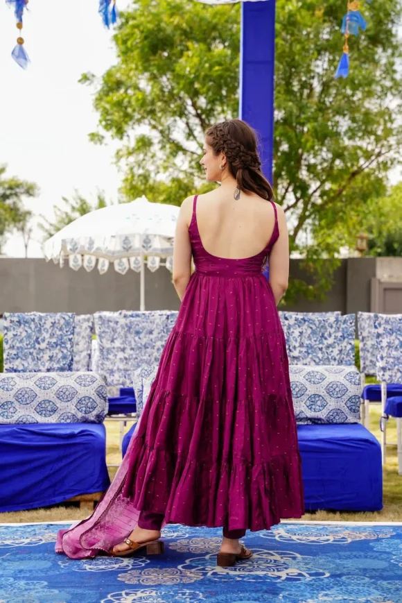 Anupriyaa Purple Silk Set - Image 6
