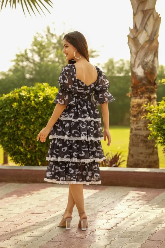 SAGE GREY GEORGETTE DRESS - Image 6