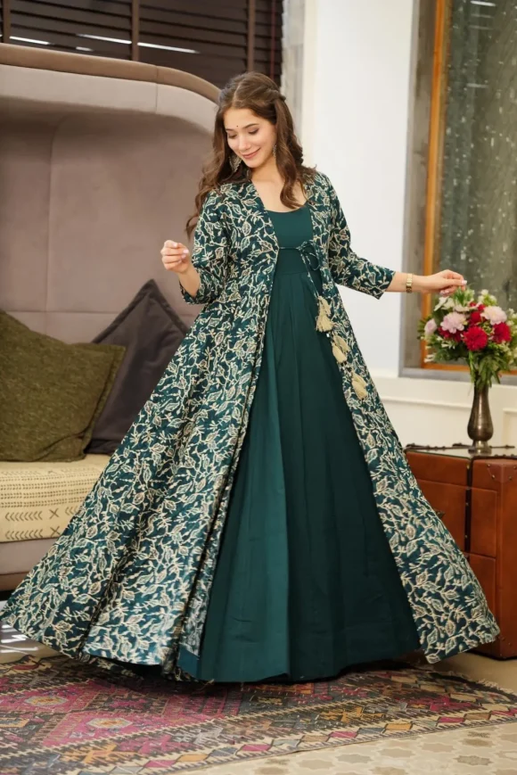 REBECCA GREEN RAYON SHRUG SET - Image 6