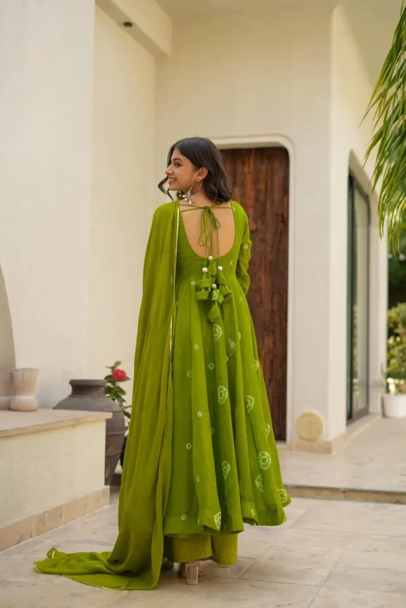 Aashi Green Organza Suit Set - Image 6
