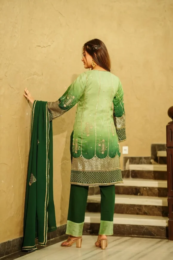 Green Paradise Short kurta set - Image 6