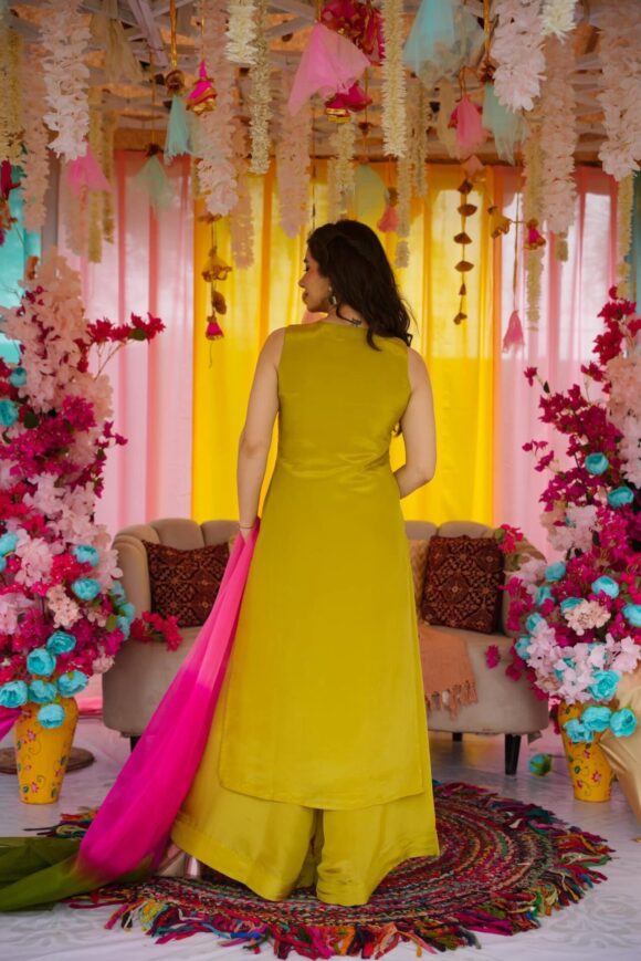 Aahana mustard cosmos suit set - Image 6