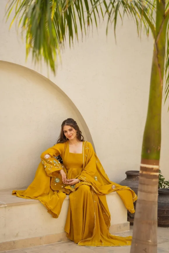 Jassica mustard sharara set - Image 6