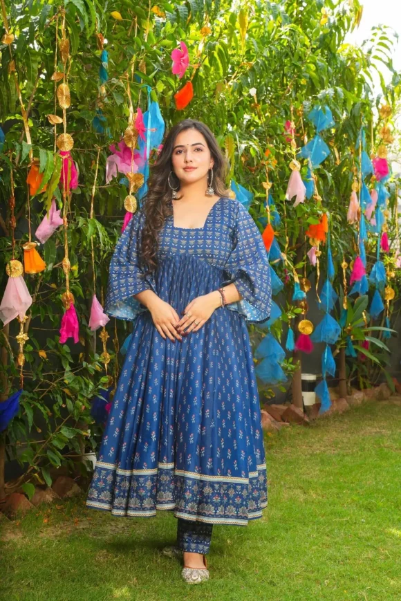 Jignasa blue chanderi suit set - Image 6