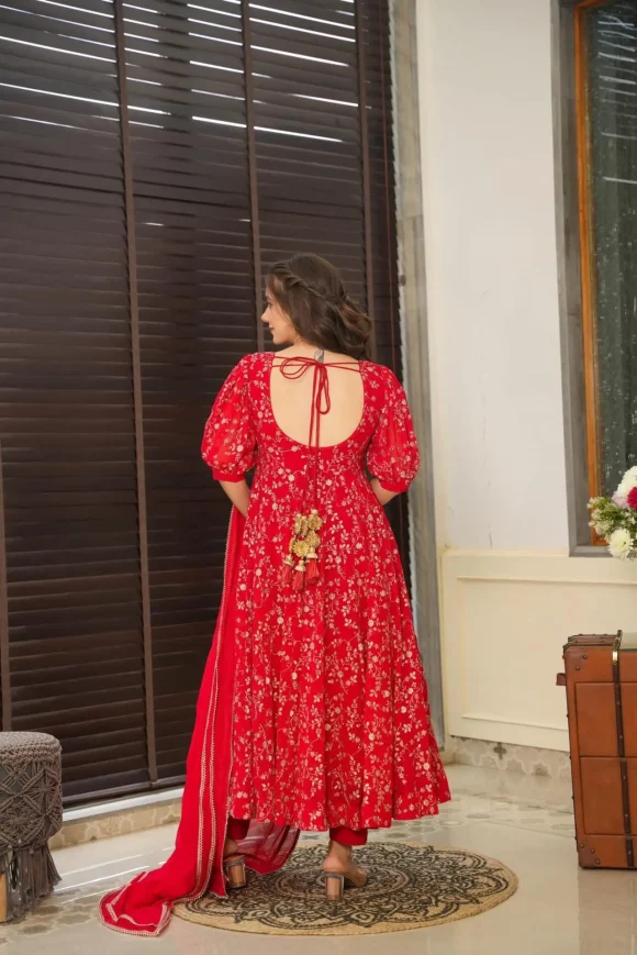 Alice Red Embroidered Suit Set - Image 6