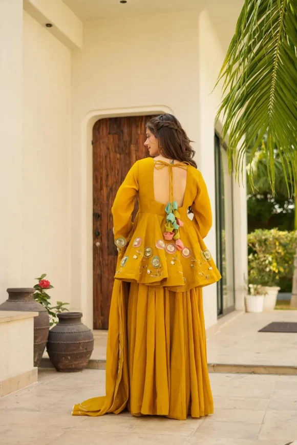 Jassica mustard sharara set - Image 7