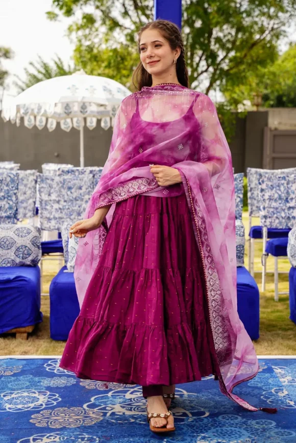 Anupriyaa Purple Silk Set - Image 7