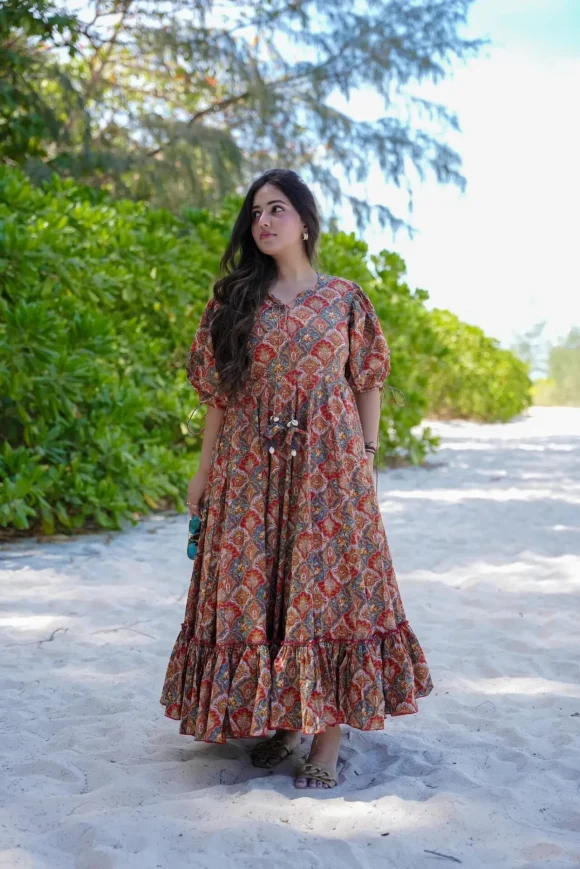 Floral Serenity Dream Cotton Dress - Image 7