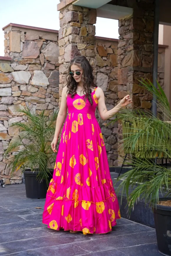 Gravity pink Viscos silk dress - Image 3