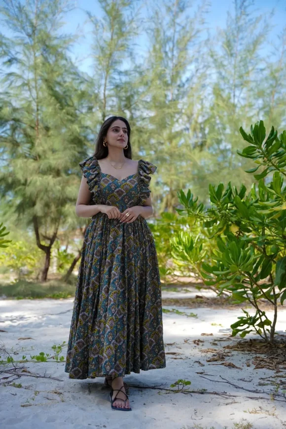 Silvie cotton frilled dress - Image 7