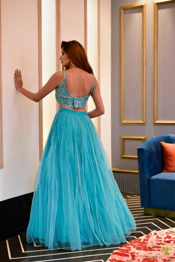 Lilly blue croptop skirt set - Image 6