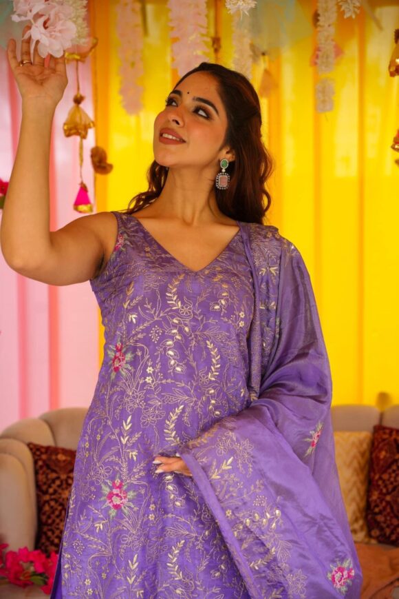 Regal Purple Straight Suit Set - Image 7