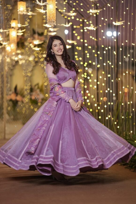 Inara purple organza lehenga set - Image 5